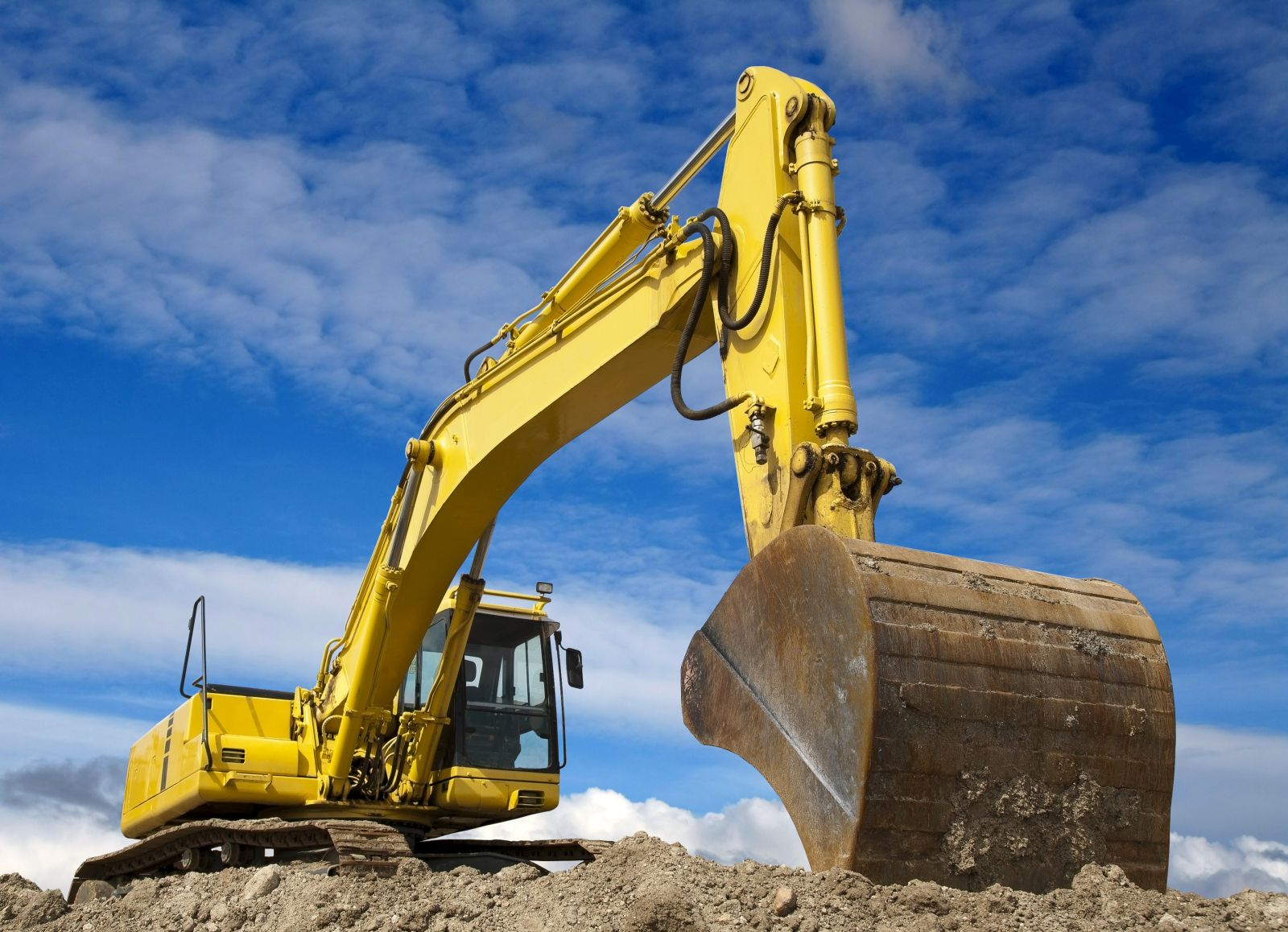 Yellow excavator